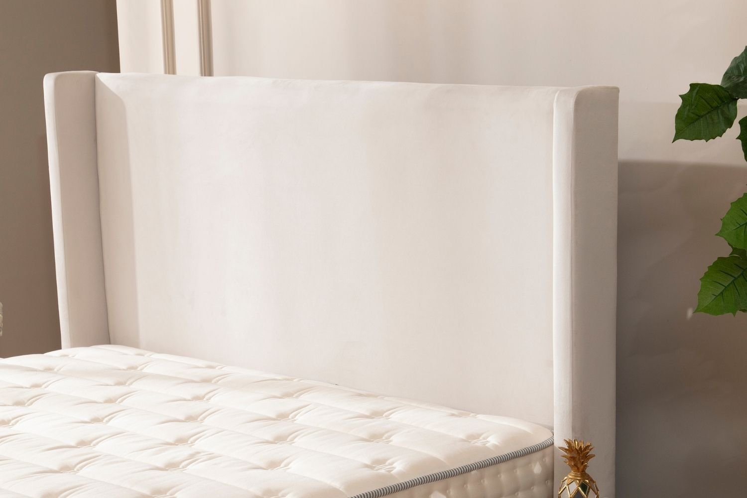 Lit Coffre Coco Blanc Ecru - Velours - Image 6