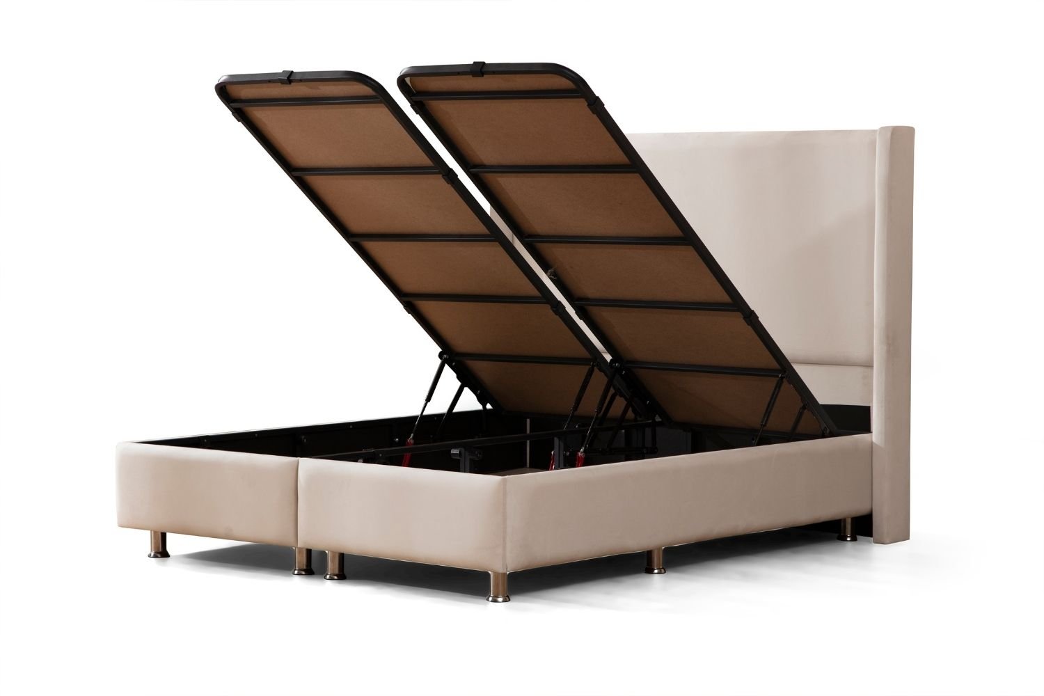 Lit Coffre Coco Blanc Ecru - Velours - Image 8