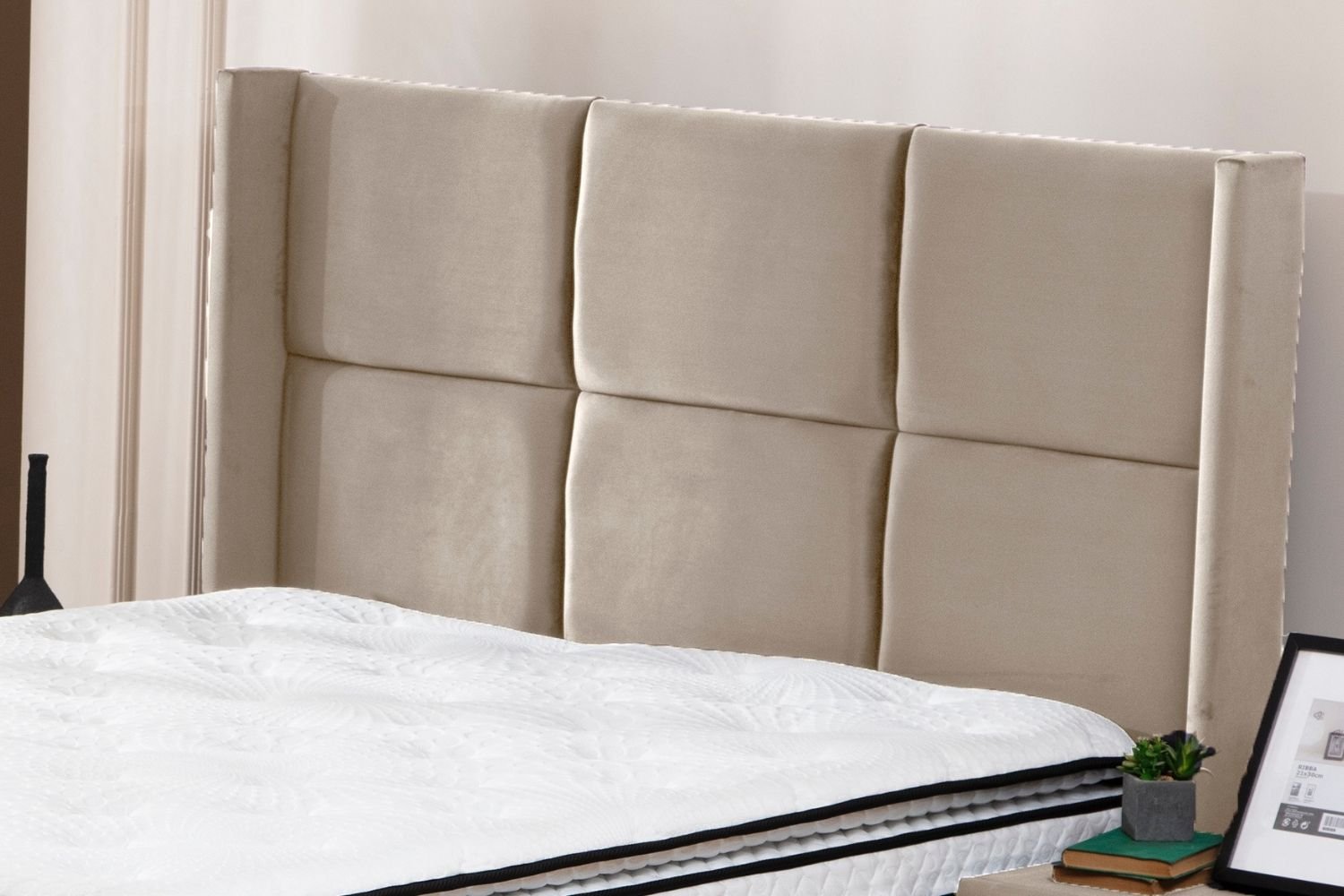 Lit Coffre Rio Beige - Velours - Image 7
