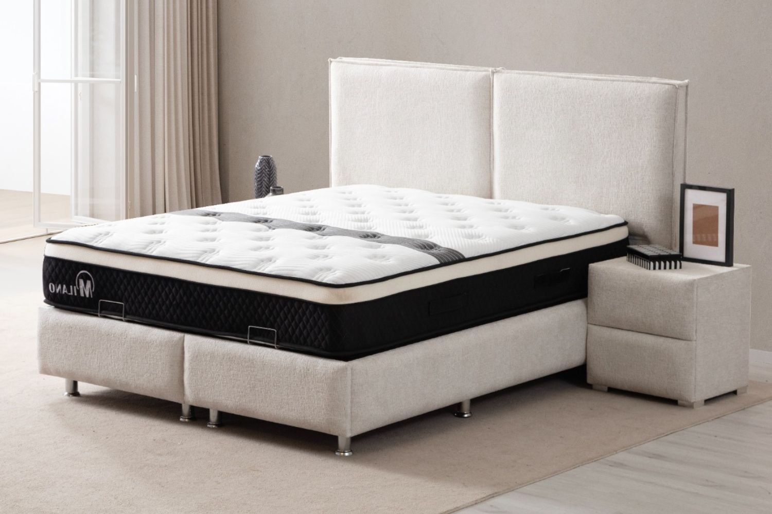 Lit Coffre Maya Blanc Casse- Chenille - Image 3