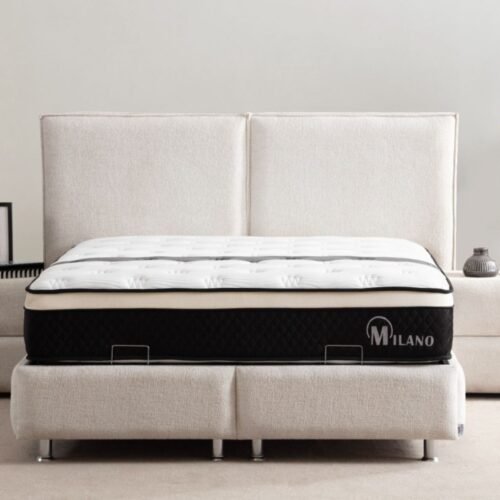 Lit Coffre Maya Blanc Casse- Chenille