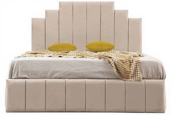 Cadre De Lit NATURA BEIGE - Velours – Image 6