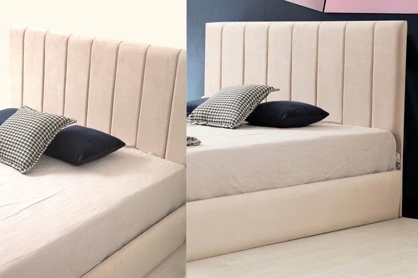 Cadre De Lit POLO BEIGE - Velours - Image 5