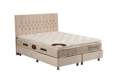 Lit Coffre HUGO BEIGE - Velours - Image 8