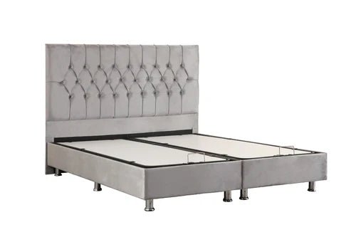 Lit Coffre HUGO GREY - Velours - Image 4