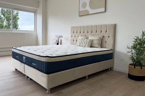 Lit Coffre HUGO BEIGE - Velours - Image 7