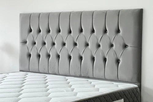 Lit Coffre HUGO GREY - Velours - Image 2