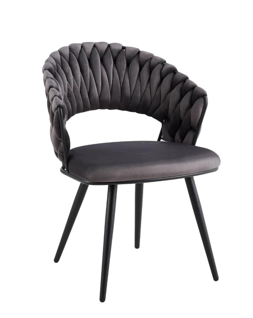 Chaise Carolina Pieds Métal Noir Velours Beige – Image 6