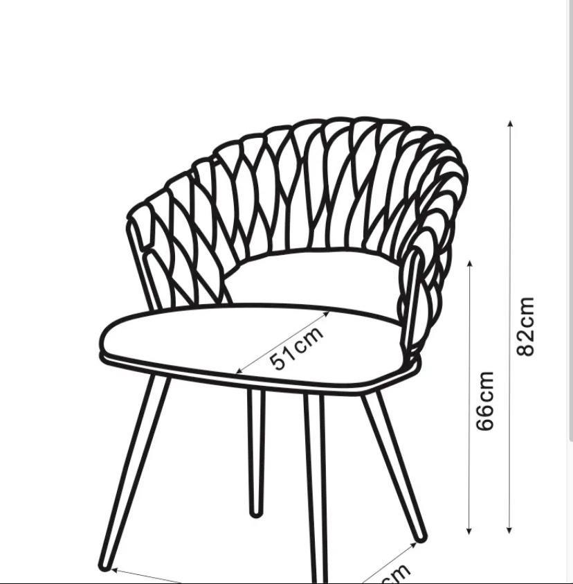 Chaise Carolina Pieds Métal Noir Velours Beige – Image 14
