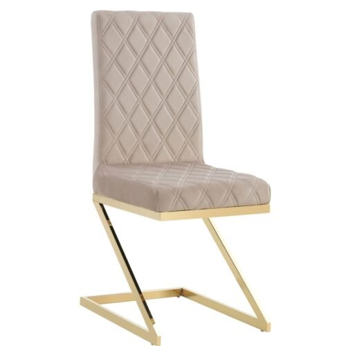 Chaise Cocomat Matelassée Gold Velours Moka