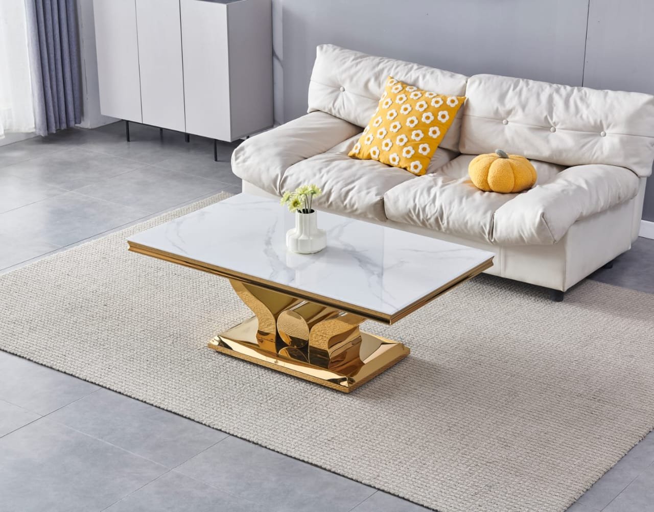 TABLE BASSE TROPHEE DORE MARBRE - Image 2