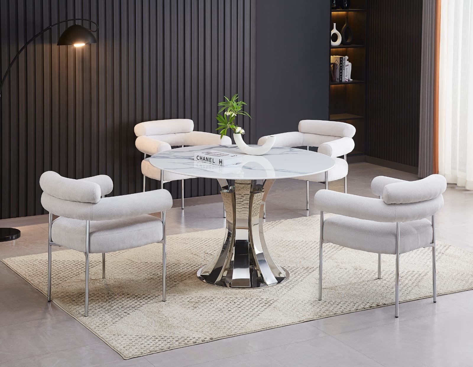 Table à Manger Ronde JUDITH CHROME