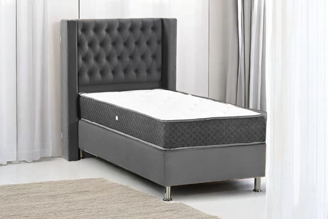 LIT VENUS VELOURS COFFRE TAUPE