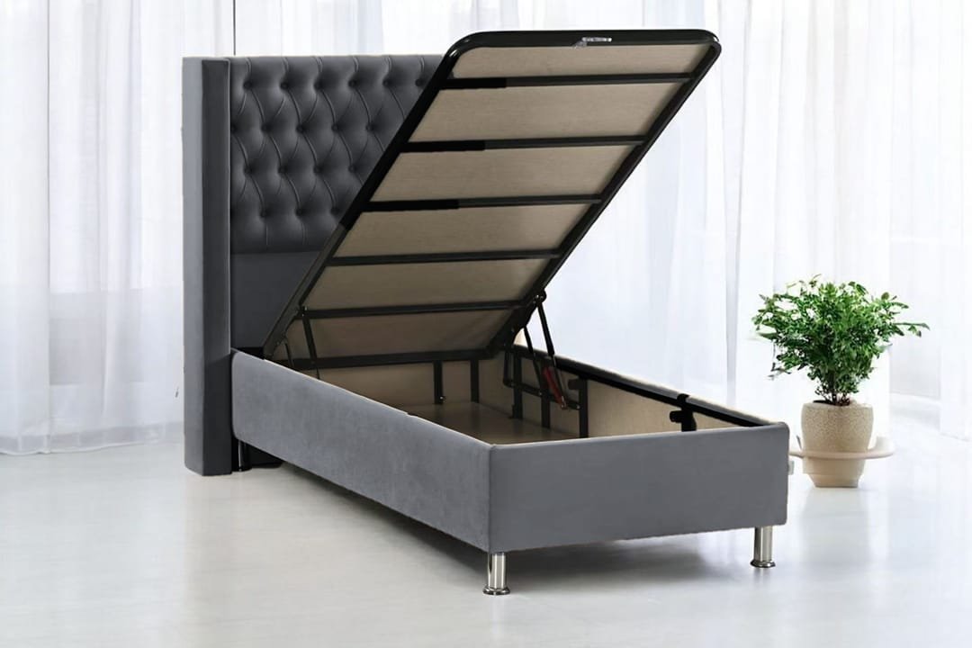 LIT VENUS VELOURS COFFRE TAUPE - Image 5