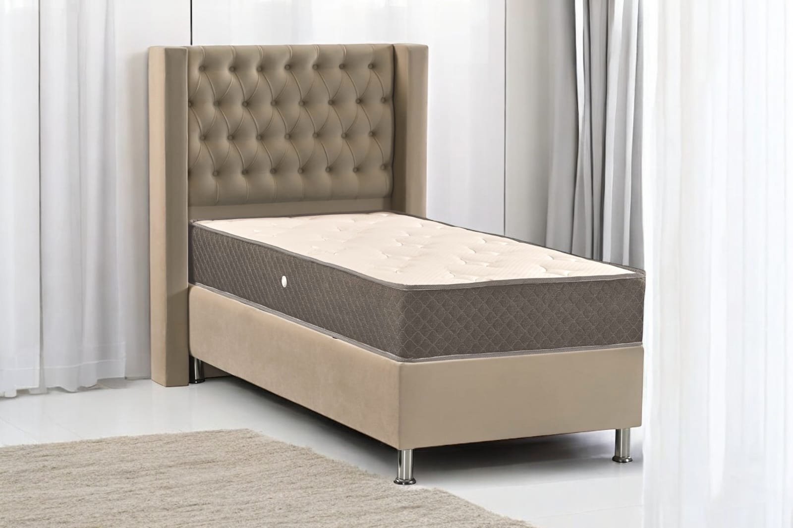 LIT VENUS VELOURS COFFRE TAUPE - Image 3