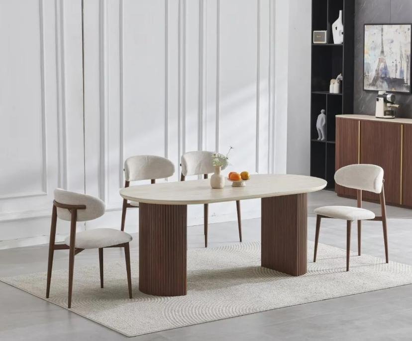 TABLE À MANGER CALYPSO TRAVERTIN CÉRAMIQUE 180cm - Image 3