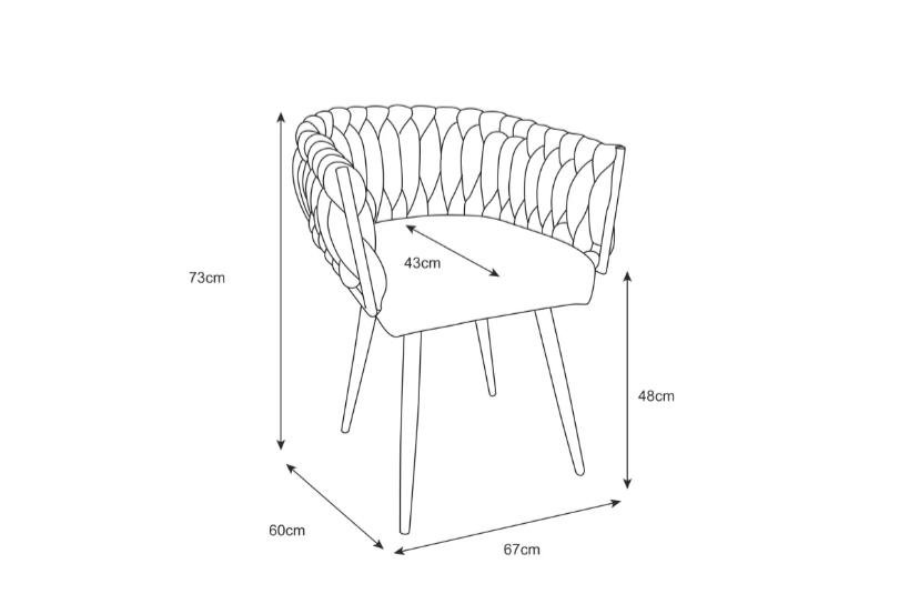 Chaise Avec Accoudoir Tressée - Image 3