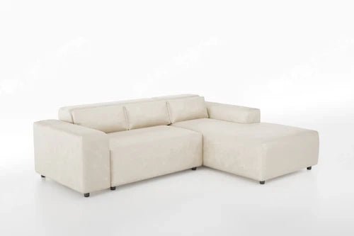 Moris Textured Beige Velvet Sofa - Image 3