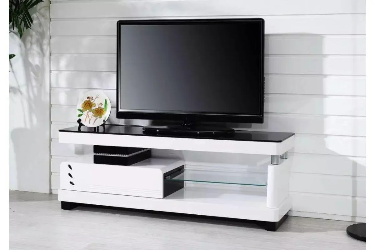 MEUBLE TV OLY – LAQUÉ & VERRE TREMPÉ