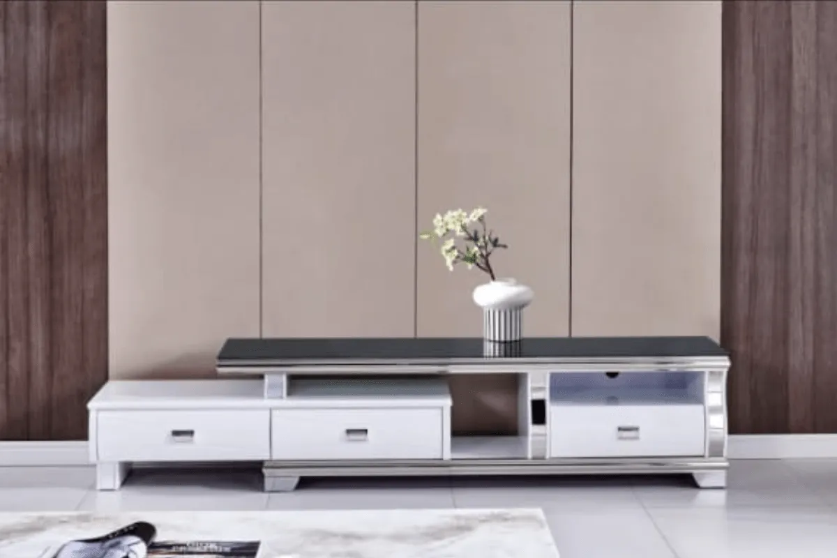 MEUBLE TV / BANC MADY – VERRE NOIR