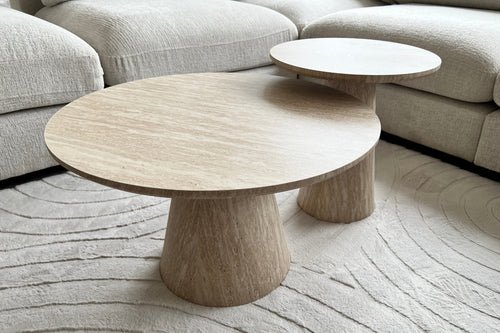 Table Basse Alba Effet Travertin – Image 3