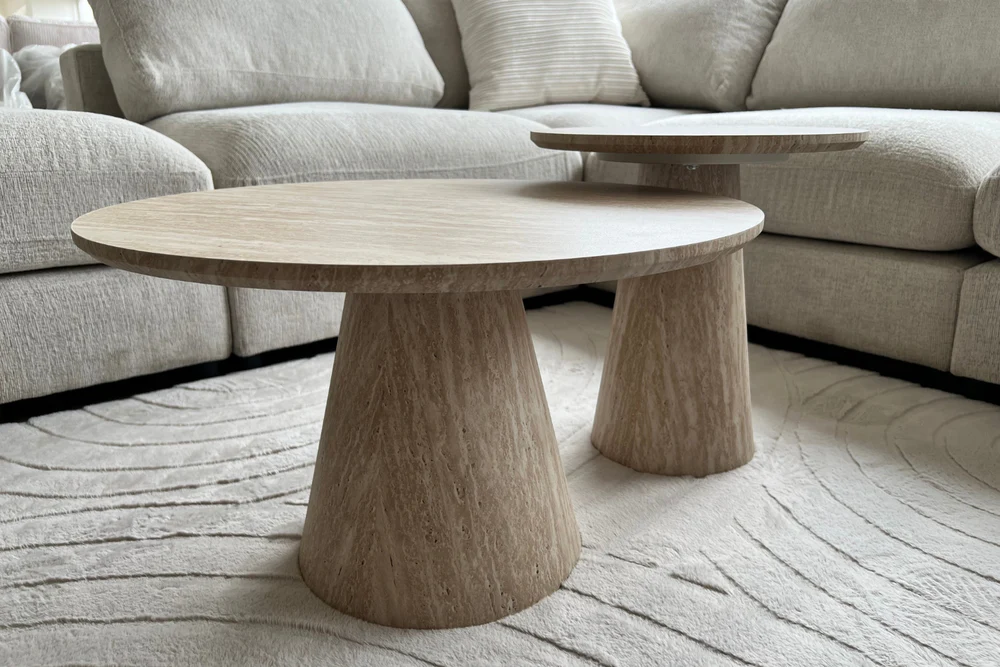 Table Basse Alba Effet Travertin – Image 5