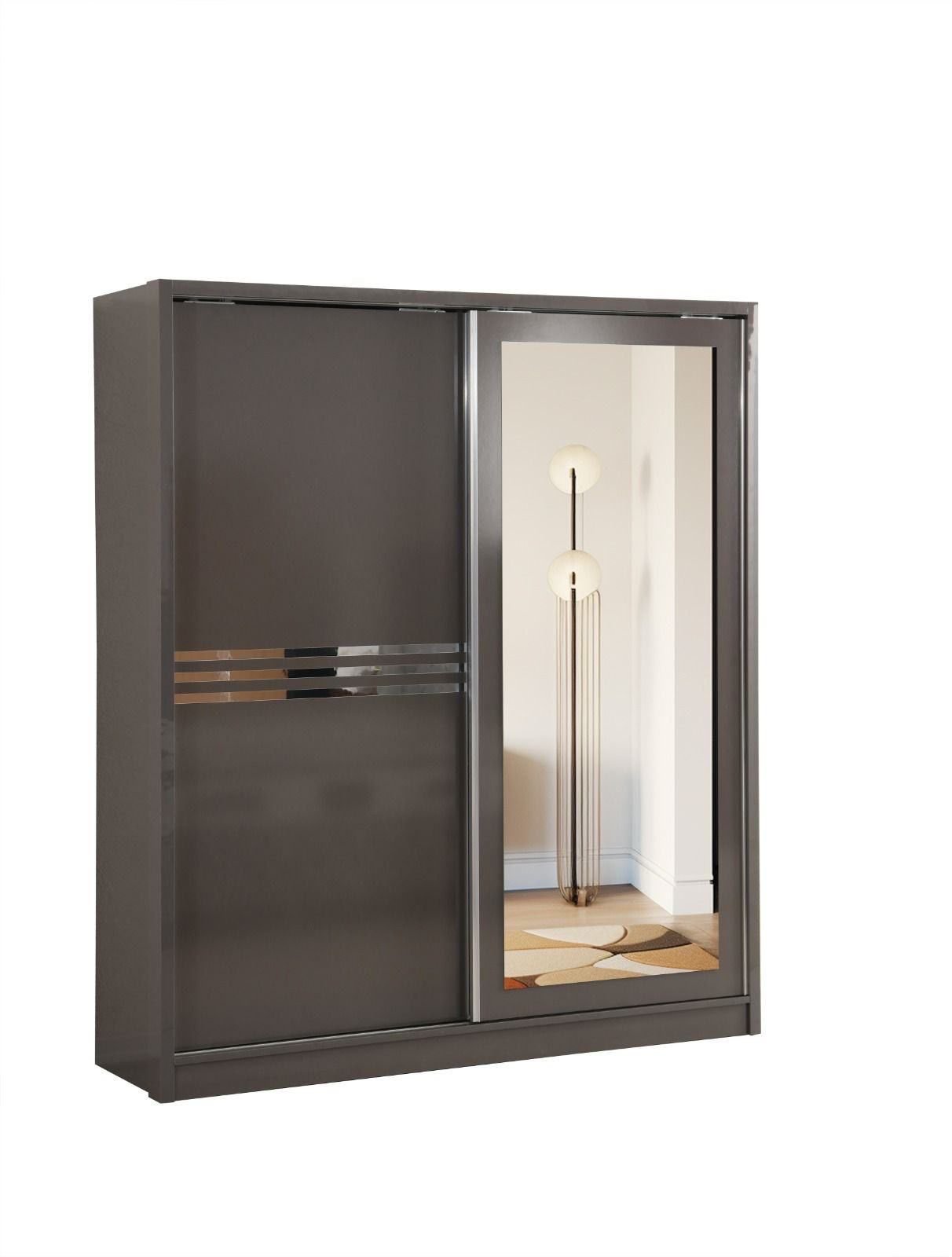 Armioire Coulissante Argent 160 - Image 4