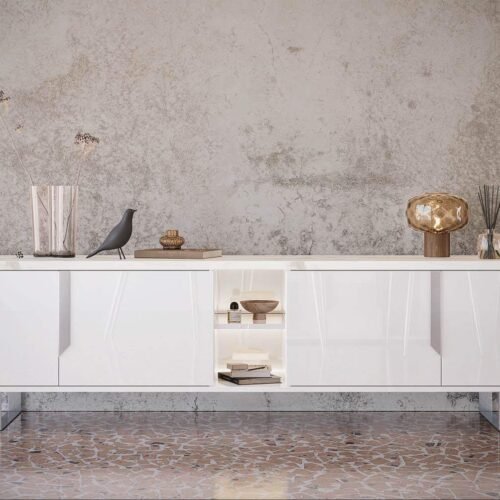 MEUBLE TV 205 ORION BLANC ARGENT
