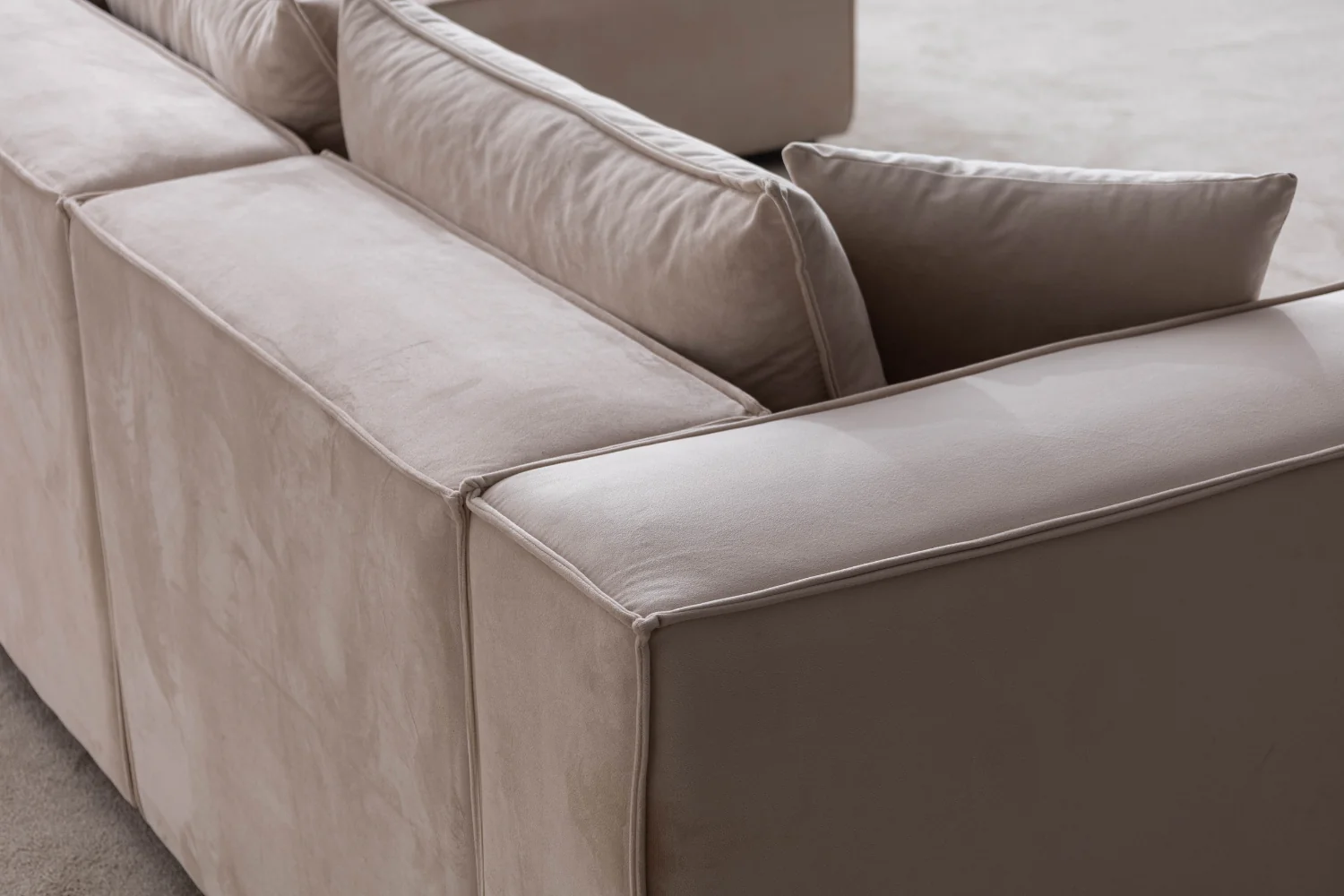 Canapé Elégance Velours Modulable 4+1 Pouf - Image 8