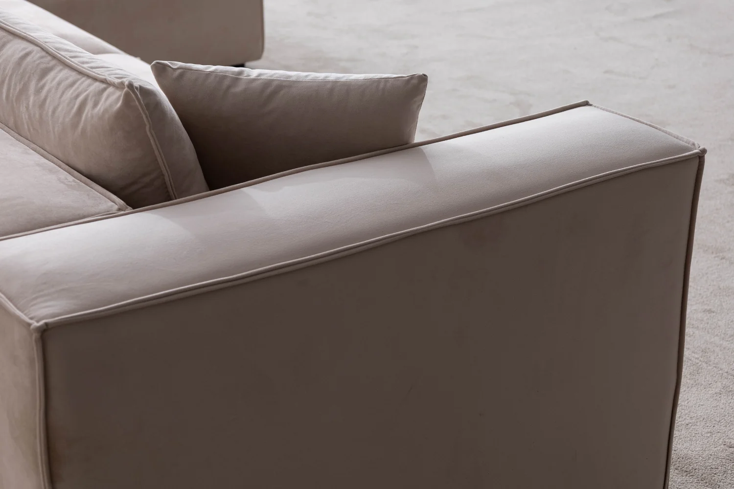 Canapé Elégance Velours Modulable 3+1 Pouf – Image 2